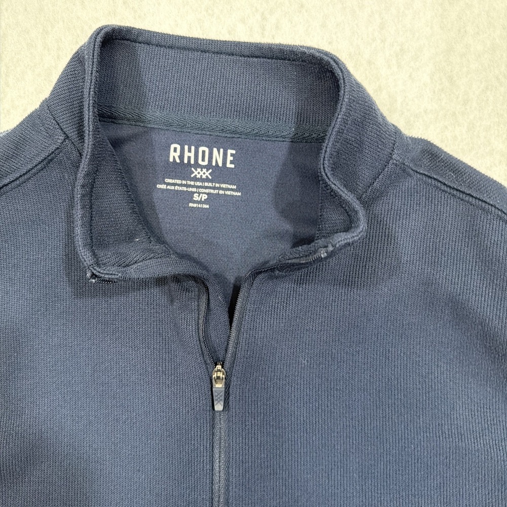 Rhone Men's 1/4 Zip Pullover Long Sleeve Commuter Sweater Size small Dark Blue
